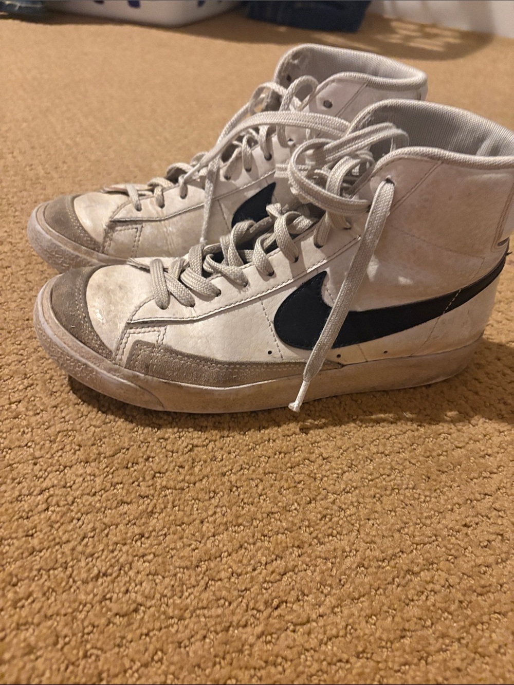 Nike High-Top Sneakers in White and Black